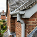 76mm Aluminium Gutter Outlet Spigot Extender – 250mm — RAL 7035 (in use)