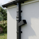 72x72mm Traditional Square Aluminium Downpipe Branches — RAL 7016 / 112.5 Degrees (in use)
