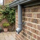 63mm Diameter Flush Joint Aluminium Downpipe Shoe — RAL 7037 (in use)