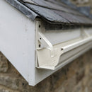 Moulded Ogee Gutter Side Rafter Bracket 125 x 100mm — RAL 9010 (in use)