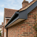 Aluminium Fascia Board Sample — RAL 7021 / 'V' Return (in use)