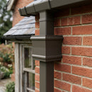 Traditional Downpipe Spare Socket 72x72mm Non-Eared — RAL 7022 (in use)