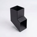 72x72mm Flush Joint Aluminium Downpipe Shoe — Textured Black