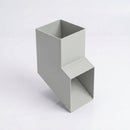 72x72mm Flush Joint Aluminium Downpipe Shoe — RAL 7035