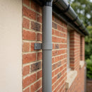 76mm Aluminium Downpipe Clip – Flush Joint — RAL 7037 (in use)