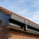 Aluminium Box Gutter Length 135×100mm 3m Marine Grade — Textured Black (in use)