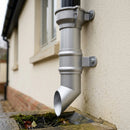 Traditional Aluminium Downpipe Shoe 76mm Diameter — RAL 9006 (in use)