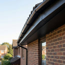 Aluminium Soffit Boards – Plain or Vented with Exterior Coating — Textured Black / 740mm Wide | Unvented (in use)