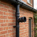 Traditional Aluminium Downpipe Branch 76mm Diameter — RAL 7021 / 112.5 Degrees (in use)