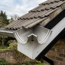 90° Aluminium Gutter Angle 130mm - Marine Grade — RAL 7036 (in use)