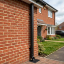 Aluminium Flush Joint Downpipe Sample — RAL 9005 / 76mmØ (in use)