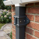 Traditional Downpipe Spare Socket Eared 72x72mm Aluminium — RAL 7016 (in use)
