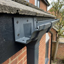 Moulded Ogee Gutter Outlet 72×72mm – 125×100mm Connection — RAL 7016 (in use)