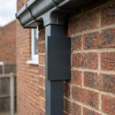 Aluminium Downpipe Access Plate 72x72mm — RAL 7016 (in use)