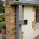 72x72mm Flush Joint Downpipe Branches — 92.5° & 112.5° — RAL 7037 / 92.5 Degrees (in use)