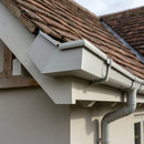 135° Aluminium Box Gutter Angle 135 x 100mm — RAL 7035 (in use)