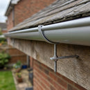 Half Round Aluminium Gutter Rise and Fall Bracket 125mm — RAL 9006 (in use)