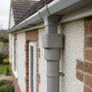 63mm Outlet to Downpipe Length Connector — RAL 7036 (in use)