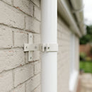 Adjustable Aluminium Pipe Clip 76mm Diameter — RAL 9010 (in use)