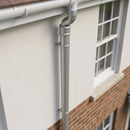 Traditional Downpipe Length 63mm Dia x 3m Non-Eared Socket — RAL 9006 (in use)
