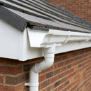 Moulded Ogee Gutter Outlet 63mm Dia, 125 x 100mm — RAL 9016 (in use)