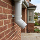 76mm Diameter Flush Joint Aluminium Downpipe Bends — RAL 7035 / 112.5 Deg (in use)