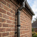 76mm Diameter Flush Joint Adjustable Swanneck Downpipe — RAL 7022 (in use)