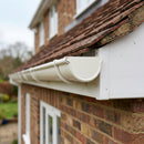 Half Round Aluminium Gutter Stop End - 125mm — RAL 9010 (in use)