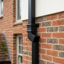 Traditional Aluminium Downpipe Bends 72x72mm – 92.5° & 112.5° — RAL 9005 / 112.5 Degrees (in use)