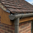 63mm Diameter Gutter Outlet Spigot Extender — RAL 7022 (in use)