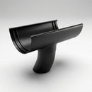 Half Round Aluminium Gutter Outlet 63mm Dia. 125mm — Textured Black