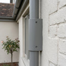 76mm Diameter Aluminium Downpipe Access Plate — RAL 7037 (in use)