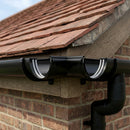 Half Round Aluminium Gutter Angle 90° - 125mm — RAL 9005 (in use)