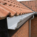 Moulded Ogee Aluminium Gutter Length 125 x 100mm x 1.83m — RAL 9006 (in use)