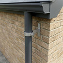 Adjustable Aluminium Pipe Clip 76mm Diameter — RAL 9006 (in use)