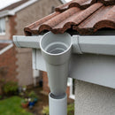 63mm Diameter Gutter Outlet Spigot Extender — RAL 7035 (in use)