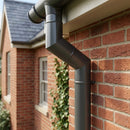 Flush Joint Aluminium Downpipe Bends 63mm Diameter — RAL 7022 / 112.5 Deg (in use)