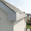 V Return Aluminium Fascia Board Gable Box Ends — RAL 7035 (in use)