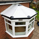 ClassicBond EPDM rubber roofing on Victorian bay window conservatory with black flashings - rubber roofing UK