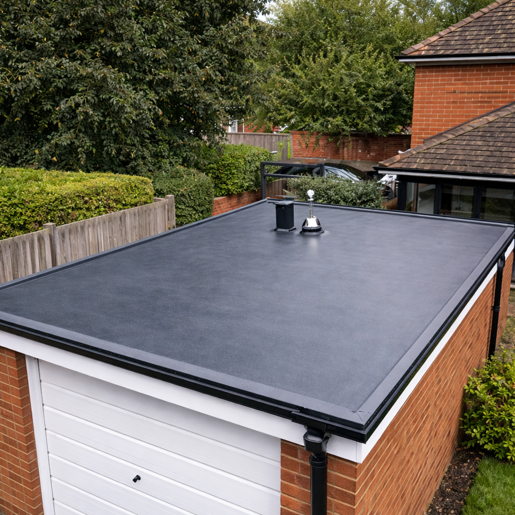 EPDM flat roof on garage