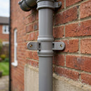 Traditional Downpipe Spare Socket 63mm Dia with Eared Fixings — RAL 7036 (in use)