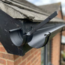 130mm Deepflow Gutter Side Rafter Bracket – Aluminium — Textured Black (in use)