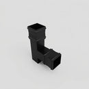 72x72mm Traditional Square Aluminium Downpipe Branches — RAL 9005 / 92.5 Degrees