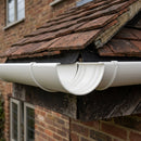 Half Round Aluminium Gutter Jointer 125mm Marine Grade — RAL 9010 (in use)