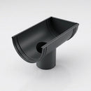 DeepFlow Aluminium Gutter Outlet 76mm Diameter 130mm — RAL 7021