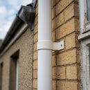 76mm Aluminium Downpipe Clip – Flush Joint — RAL 9010 (in use)