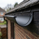 130mm Aluminium Gutter Top Rafter Bracket — Textured Black (in use)