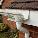 Moulded Ogee Gutter Outlet 76mm Diameter 125 x 100mm — RAL 9010 (in use)