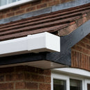 Aluminium Box Gutter Stop End 135 x 100mm — RAL 9016 (in use)