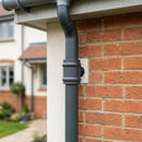 Traditional Aluminium Downpipe Socket 63mm Dia Non-Eared — RAL 7021 (in use)
